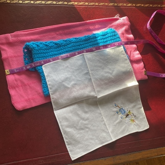 THE MISFITS SET of 3 Mushroom Handkerchief Hand Crochet Bag & Pillow Cover - Picture 10 of 13